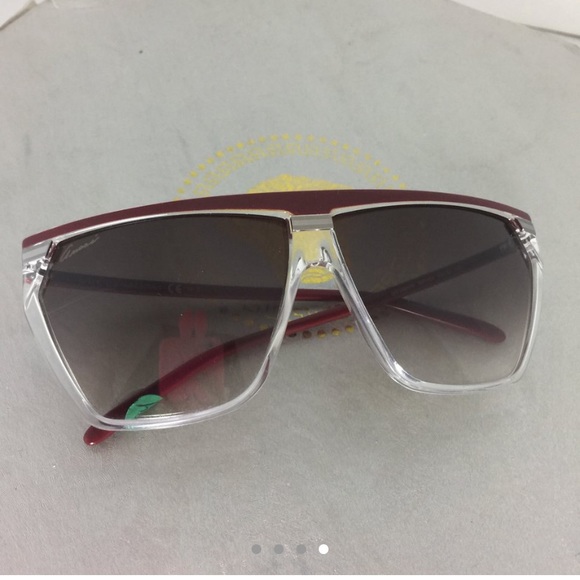 GUCCI dark red transparent large frame sunglasses - Picture 4 of 4